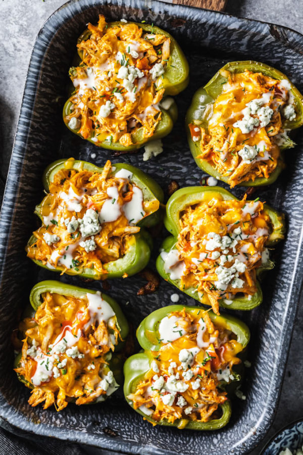 Buffalo Chicken Stuffed Peppers Keto Low Carb Maven