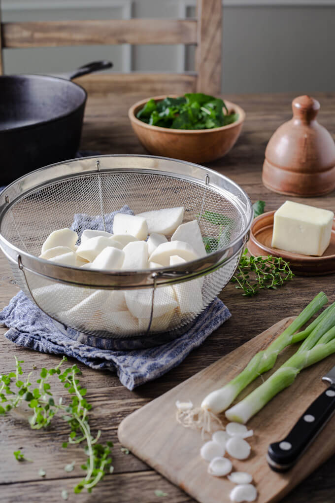 Pan Fried Turnips Recipe with Onions and Spinach Low Carb Maven