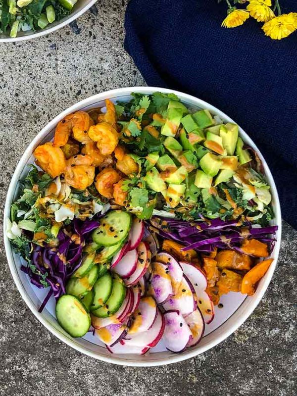Buddha Bowl with Shrimp - Low Carb - Low Carb Maven