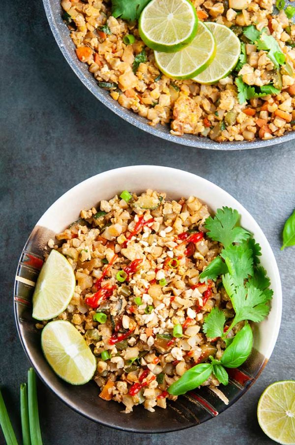 Thai Cauliflower Fried Rice - Low Carb Maven