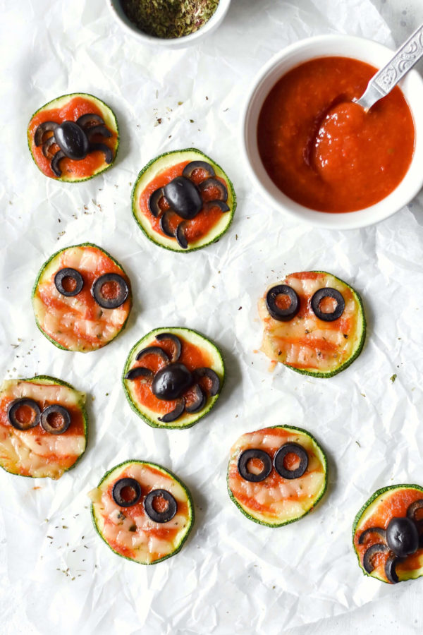 Halloween Zucchini Pizza Bites Vegan Low Carb Maven