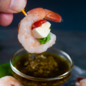 Shrimp Caprese Bites Appetizer