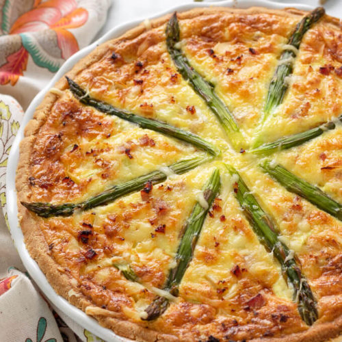 Keto Ham and Asparagus Quiche - Low Carb Maven