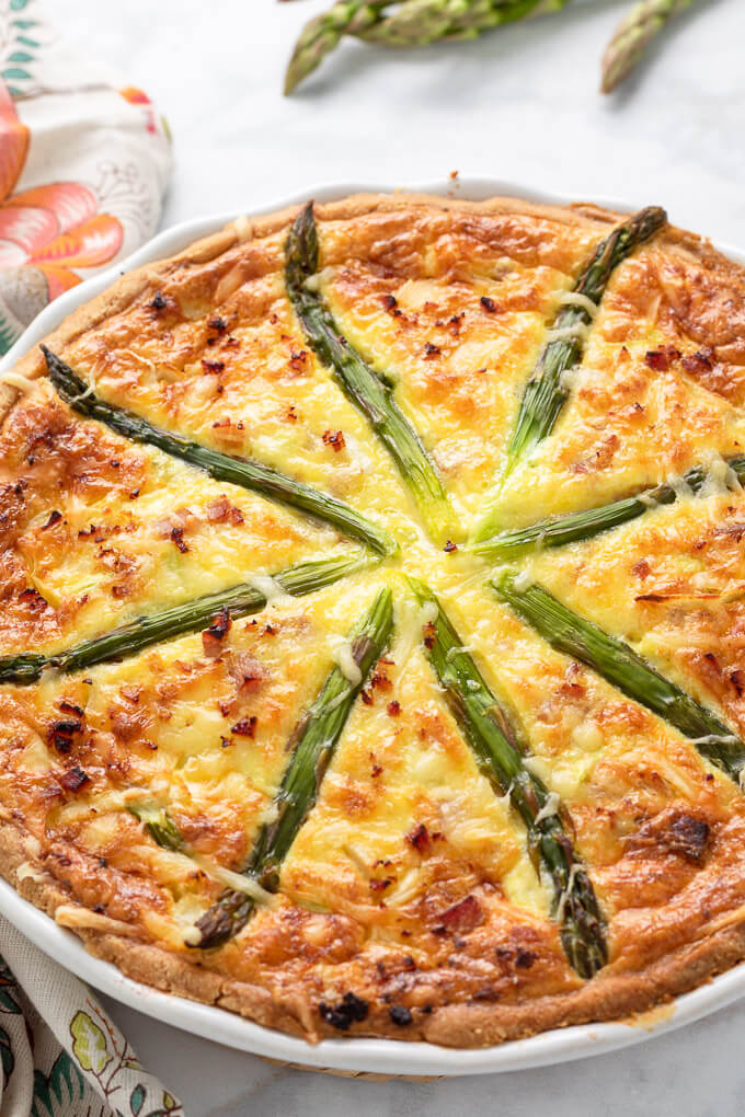 Keto Ham and Asparagus Quiche Low Carb Maven