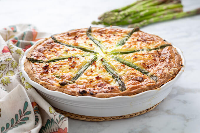 Keto Ham and Asparagus Quiche - Low Carb Maven