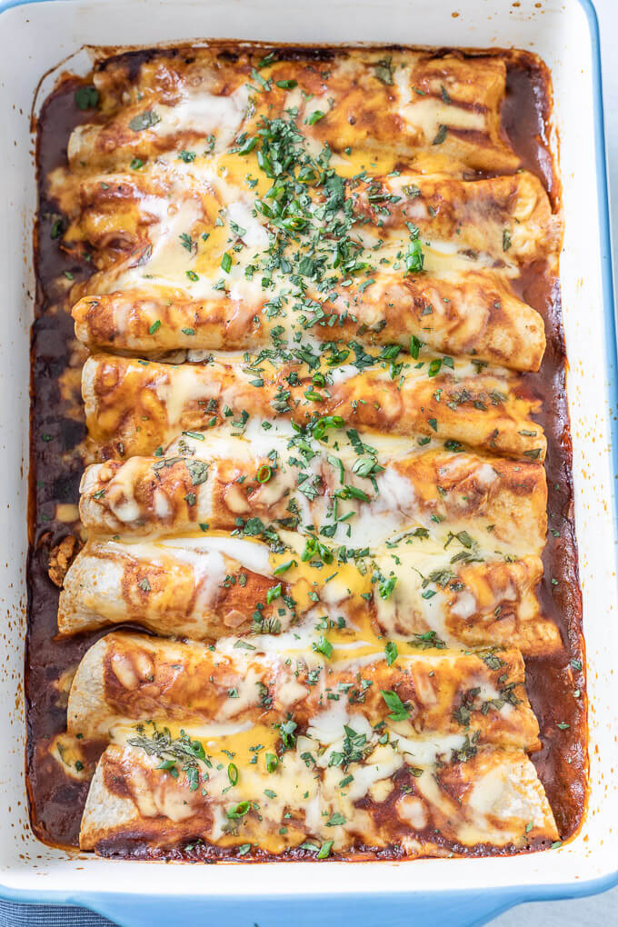 Low Carb BBQ Chicken Enchiladas - Low Carb Maven